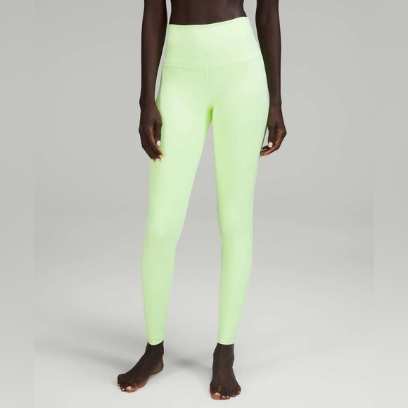 Lululemon Align High Rise Waist Neon Yellow Sport Full Length Leggings Size 8 - Picture 3 of 8